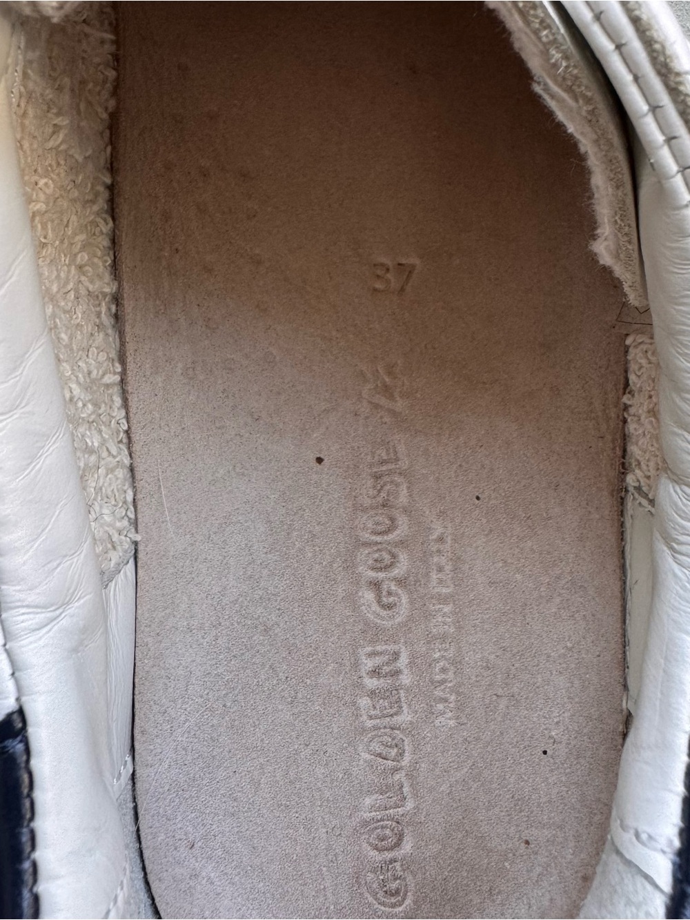 Golden Goose White Sneakers with Gray Star and Navy- Velcro straps -rare find! - Picture 7 of 11